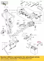 260111609, Kawasaki, wire-lead,battery(+) klx250-j2 kawasaki  d klx 125 250 1999 2009 2010 2011 2012 2013 2014 2015 2016 2017 2018 2019 2020 2021, New