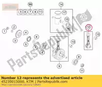 45230015000, KTM, conjunto de rep. da haste do pistão 09 gasgas husqvarna ktm  sx sxs 50 2009 2010 2011 2012 2014 2015 2016 2017 2018 2019 2020 2021 2022, Novo