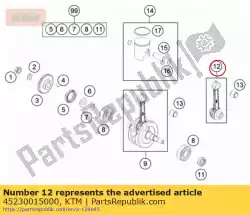 Aquí puede pedir varilla de pistón rep-set 09 de KTM , con el número de pieza 45230015000: