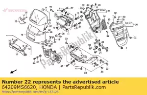 Honda 64209MS6620 tuyau composite, capot inférieur - La partie au fond