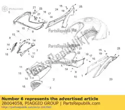 Aqui você pode pedir o r. H. Suporte lateral do corpo em Piaggio Group , com o número da peça 2B004058: