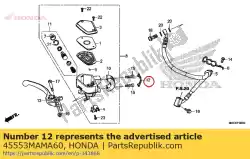 Ici, vous pouvez commander le capuchon, support de maître-cylindre de frein auprès de Honda , avec le numéro de pièce 45553MAMA60: