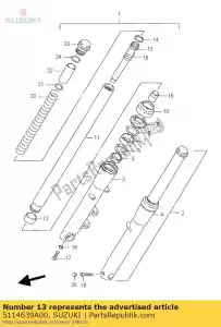 suzuki 5114639A00 tubo, assento - Lado inferior