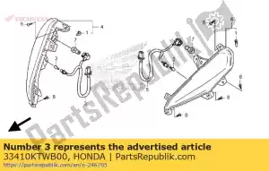 Honda 33410KTWB00 cordon comp., r. fr. clignotant - La partie au fond