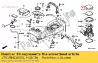 17519MCA000, Honda, cubierta, bomba de combustible honda  gl 1800 2001 2002 2003 2004 2005 2006 2007 2008 2009 2010 2012 2013 2017, Nuevo