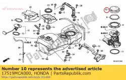 Ici, vous pouvez commander le couvercle, pompe à carburant auprès de Honda , avec le numéro de pièce 17519MCA000: