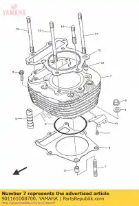 yamaha 901161008700 tornillo (363-11361-00) - Lado inferior