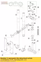 14187B04RS, KTM, horquilla pata r / s wp 06 ktm exc xc xcf 250 300 2006, Nuevo