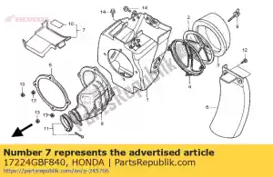 honda 17224GBF840 subconjunto da tampa, filtro de ar - Lado inferior