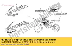 merk, l rad * type1 * van Honda, met onderdeel nummer 86192MEYU40ZA, bestel je hier online: