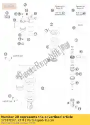 Ici, vous pouvez commander le monoshock rc8 09 auprès de KTM , avec le numéro de pièce 17187E07: