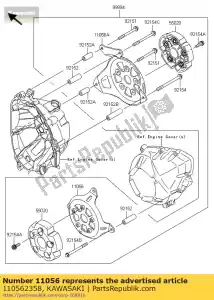 kawasaki 110562358 suporte, proteção do motor, lh zr800a - Lado inferior