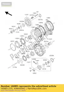 Kawasaki 160851235 gear,oil pump - Bottom side