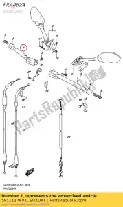 suzuki 5611117K01 guiador r / h - Lado inferior