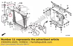 Aquí puede pedir guardabarros, depósito de reserva de Honda , con el número de pieza 19060HL3A00: