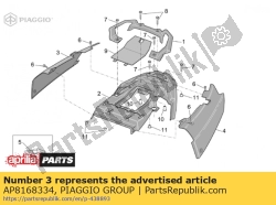 Aprilia AP8168334, Side cover rh, OEM: Aprilia AP8168334