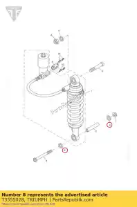 triumph T3555028 arandela, 10.5 x 25 x 2 - Lado inferior