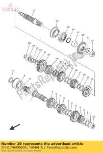 yamaha 3FH174600000 tandwiel, aandrijving - Onderkant