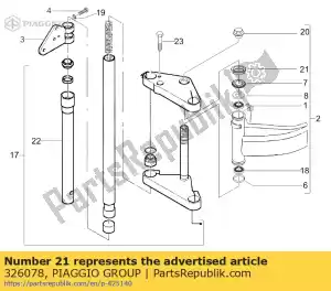 Piaggio Group 326078 porca - Lado inferior