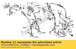 Here you can order the clamper, brake hose from Honda, with part number 45161MBTD10: