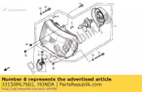 33150ML7601, Honda, cordon comp., feu de position honda cbr  f vfr r vfr750f cbr600f 600 750 , Nouveau