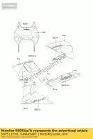 560511950, Kawasaki, segno, coperchio laterale, rh, zz kawasaki zz r600 600 , Nuovo