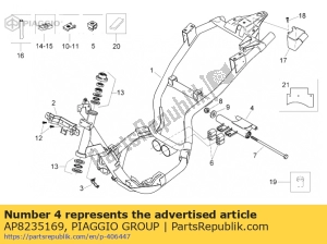 aprilia AP8235169 elemento de conexión del motor - Lado inferior