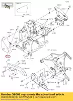 360010081H8, Kawasaki, lado de la cubierta, lh, ébano vn900b6f kawasaki  vn 900 2006 2007 2009 2011 2017 2018 2019 2020 2021, Nuevo