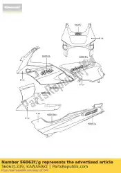 Here you can order the pattern,lwr cowling,l from Kawasaki, with part number 560631239: