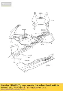 Kawasaki 560631239 pattern,lwr cowling,l - Bottom side