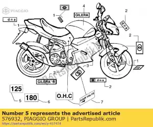 Piaggio Group 576932 name plate - Bottom side