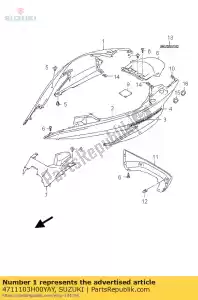 suzuki 4711103H00YAY capa, quadro r - Lado inferior