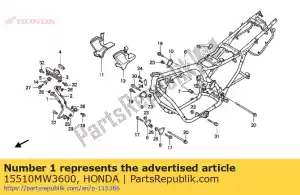 Honda 15510MW3600 tubería comp., r. manguera de aceite - Lado inferior