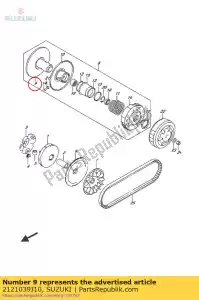 suzuki 2121039J10 gezicht, vaste schijf - Onderkant
