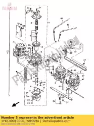 Ici, vous pouvez commander le carburateur assy 1 auprès de Yamaha , avec le numéro de pièce 1YK149010000: