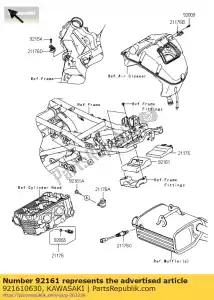 Kawasaki 921610630 amortecedor, ecu - Lado inferior