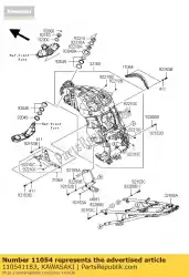 Qui puoi ordinare staffa, telaio secondario, rh zg1400a8f da Kawasaki , con numero parte 110541183: