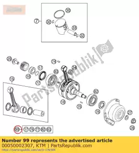 ktm 00050002307 vilebrequin rep. kit 85/105 sx - La partie au fond