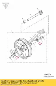 triumph T3800702 lager, kogel, 20 42 12 - Onderkant