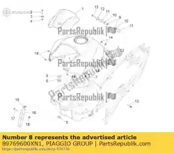 Qui puoi ordinare coperchio del serbatoio del carburante. Nero da Piaggio Group , con numero parte 89769600XN1: