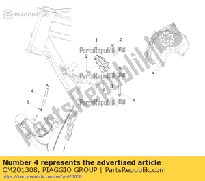 aprilia CM201308 piping d9x15x445 - Bottom side