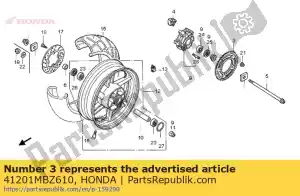 honda 41201MBZ610 roda dentada, acionada final (42t) - Lado inferior