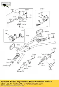 Kawasaki 110511679 soporte - Lado inferior