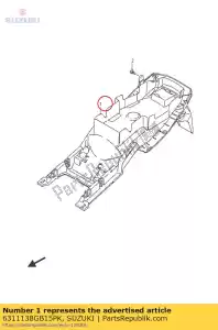 suzuki 6311138GB15PK fender,rear - Bottom side