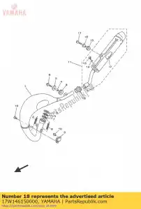 yamaha 17W146150000 verbinding, uitlaat 1 - Onderkant