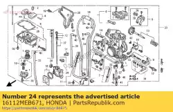 Aqui você pode pedir o válvula, acelerador em Honda , com o número da peça 16112MEB671: