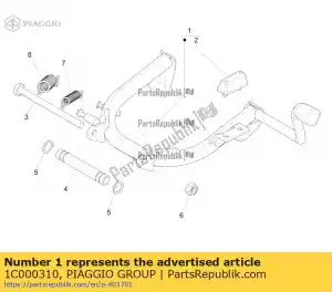 Piaggio Group 1C000310 suporte central completo - Lado inferior