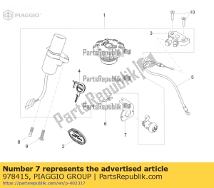 aprilia 978415 kabel bevestigingsplaat - Onderkant