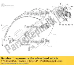 Qui puoi ordinare protezione posteriore da Piaggio Group , con numero parte 57540600A3: