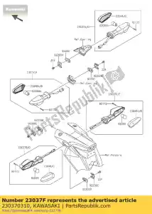 Kawasaki 230370310 lamp-assy-signal, fr, lh - Lado inferior